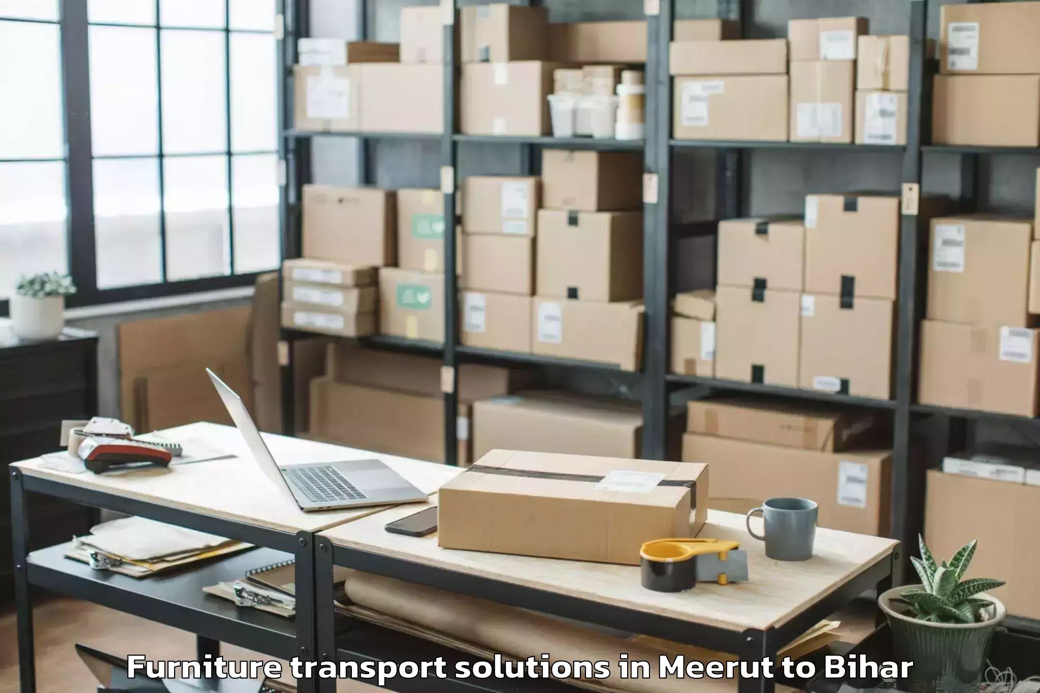 Quality Meerut to Damdaha East Furniture Transport Solutions